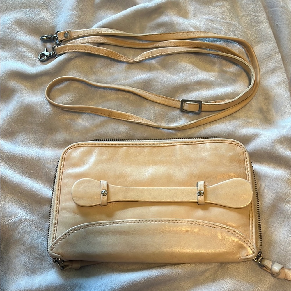We The Free Tan Leather Clutch